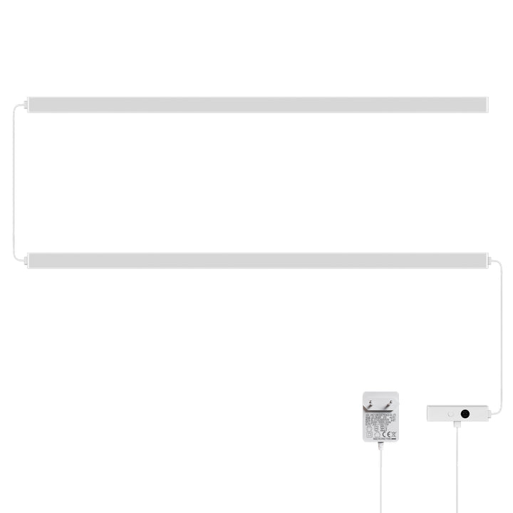 LED Dimmable Under Counter Lights with Hand Wave Sensor for Kitchen Cabinet Lighting, 2X 60CM LED Lamps