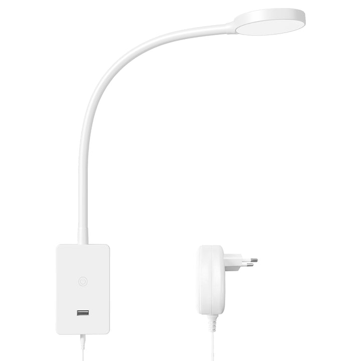 Touch Dimmable LED Bedside Wall Mounted Reading Lamp for Bedroom Nightstand, 4 Brightness Levels  Neutral White Lighting