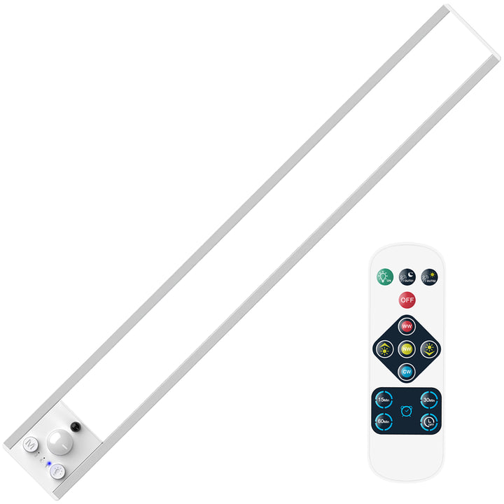 Rechargeable LED Under Cabinet Light, Length 37CM LED Under Kitchen Cupboard Light with Wireless Remote Control