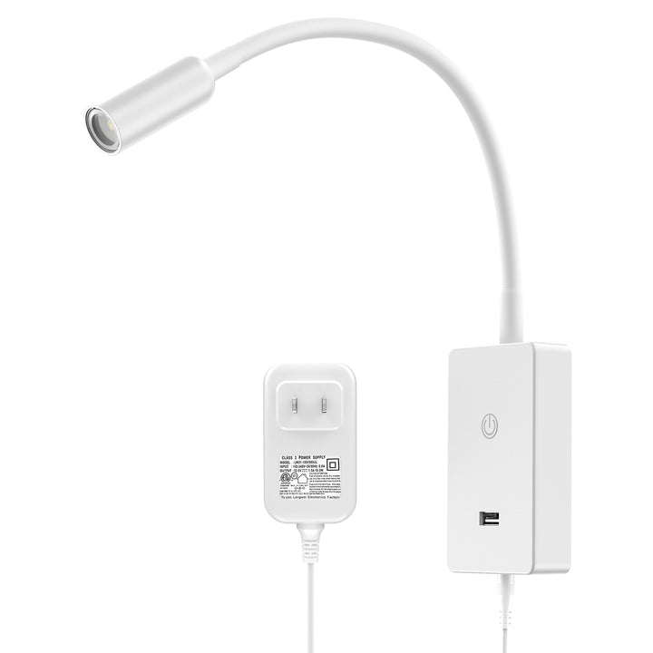 LED Wall Mounted Bedside Reading Light, Touch Dimmable White Spot Lamp for Bedroom Headboard Light