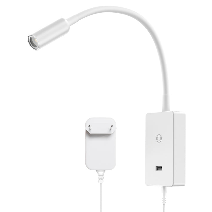 LED Wall Mounted Bedside Reading Light, Touch Dimmable White Spot Lamp for Bedroom Headboard Light