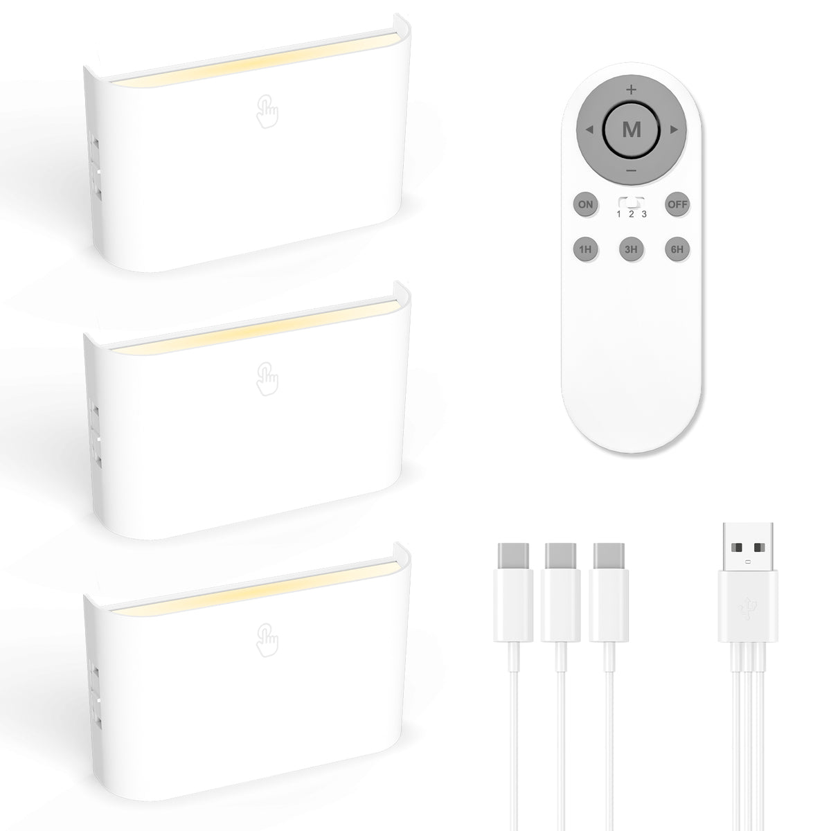 Line Remote Pack Rechargeable LED Wall Mounted Stair Night Lights with Remote, Pack of ...