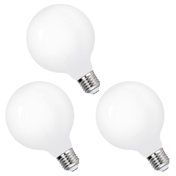 G95 LED Large Globe Light Bulbs Edison Screw E27 Energy Saving Lamps 6W 650Lm Cool White 6000K 3 Pack
