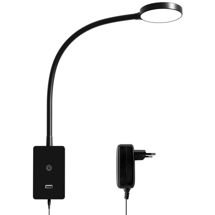Touch Dimmable LED Wall Mounted Bedside Reading Light,  Flexible LED Wall Reading Lamp for Nightstand in Bedroom