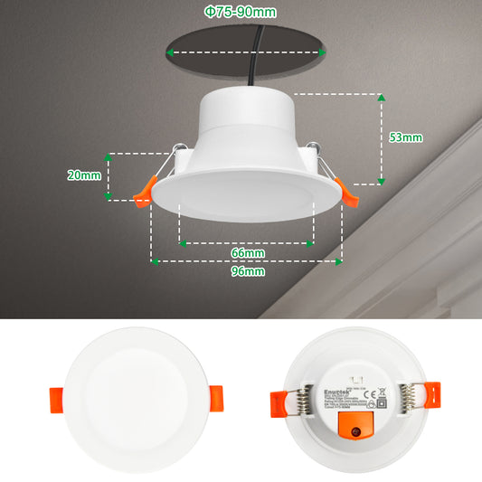 Dimmable 8W LED Downlights Recessed Ceiling Lamps Down Lights, Adjustable Lighting Color