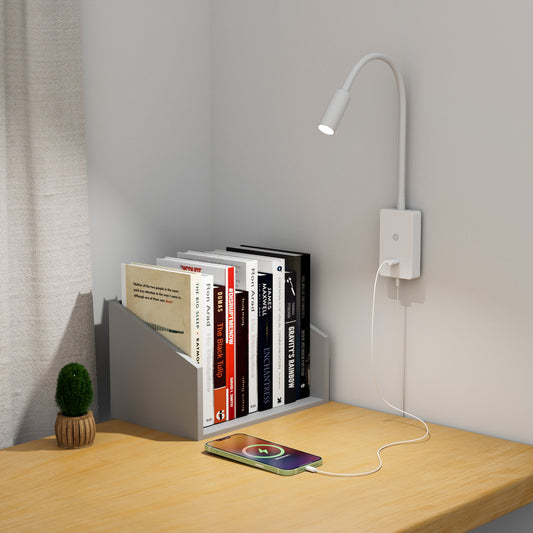 LED Wall Mounted Bedside Reading Light, Touch Dimmable White Spot Lamp for Bedroom Headboard Light