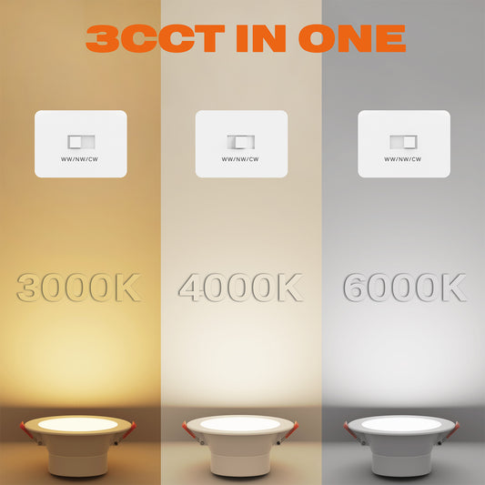 Dimmable 12W LED Large Downlights Kitchen Bathroom Ceiling Recessed Lamps 1200Lm CCT